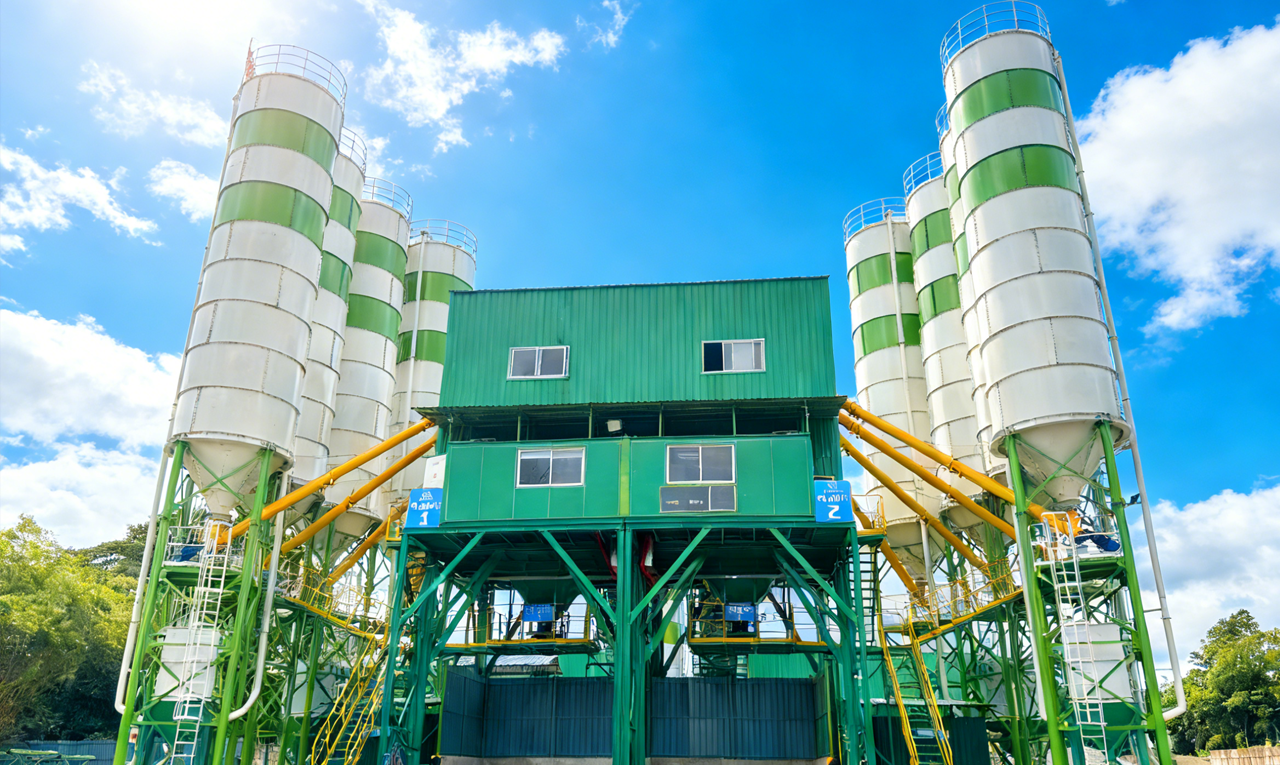 HZS240 High-Capacity Concrete Batching Plant Project in Indonesia